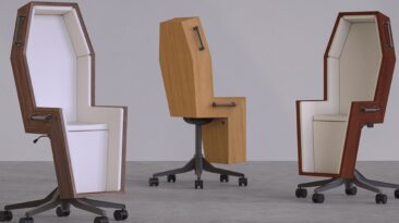 Estas cadeiras de escritório de caixão conceituais refletem perfeitamente seus sentimentos por seu trabalho sem saída