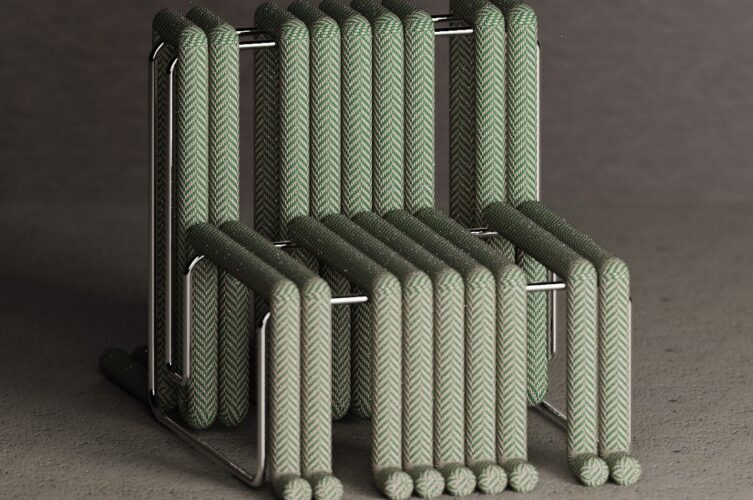 Espreguiçadeira Incomum Usa Cordas Cheias De Esponja Para Imitar Um Certo Inseto