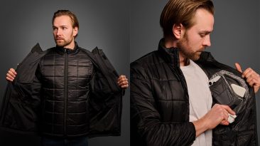 Lembra do Aerogel?  Esta jaqueta isolada para uso externo tem uma camada de aerogel, proporcionando proteção a -40°F