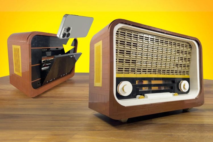 Este LEGO Vintage Radio Permite Que Você Reproduza Música Através Do Seu Smartphone…
