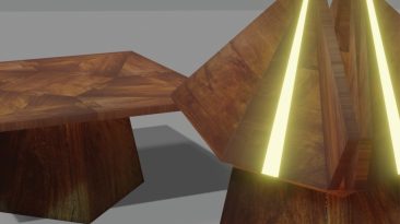Conceito de mesa inspirado em origami se transforma em uma luminária para economizar espaço