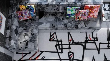 Salpicado de cores, este não é o lar de um influenciador, mas o interior de um jato particular Airbus A220